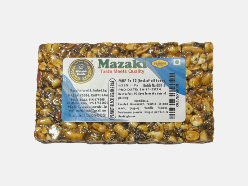 Peanut Black Sesame Bar 1-22 MRP