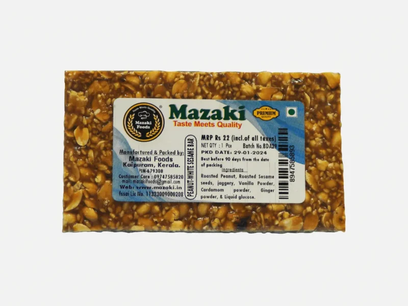 PEANUT WHITE SESAME CANDY BAR1 PCE 22 MRP
